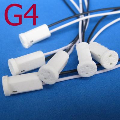 Hot! G4 Base Holder Ceramic Fire Prevention Wire Adapter Halogen Socket Connector for LED Bulb 12V