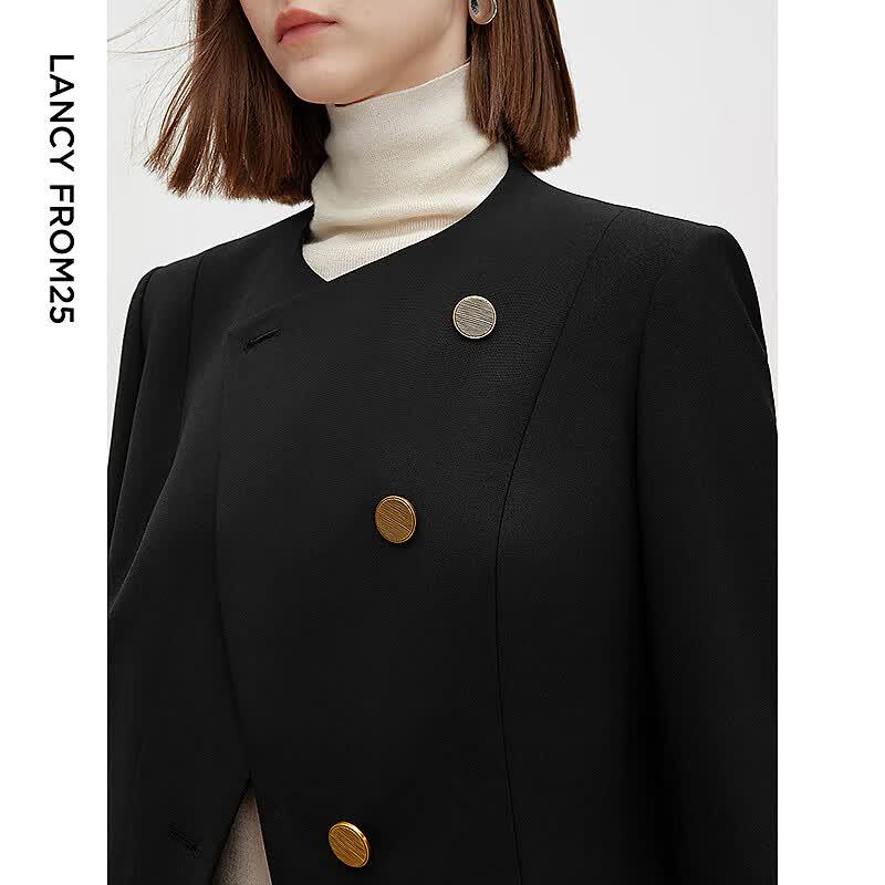 LANCY Women's 100% Wool Short Jacket