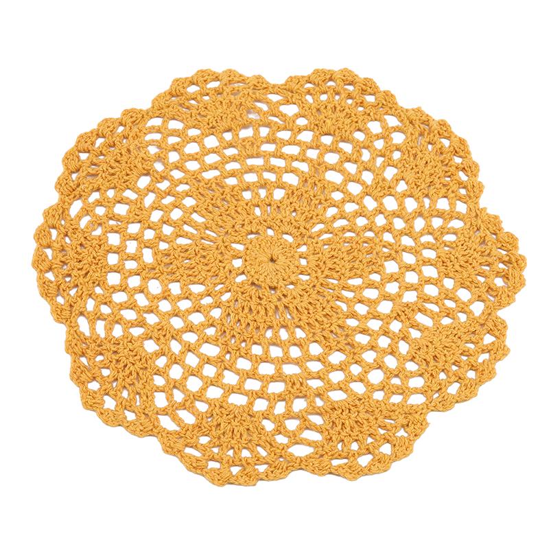 Crochet Doilies Handmade Round Cotton Lace Table Placemats Knitted Tablecloth for Home Kitchen Dining Room Wedding Party Decoration