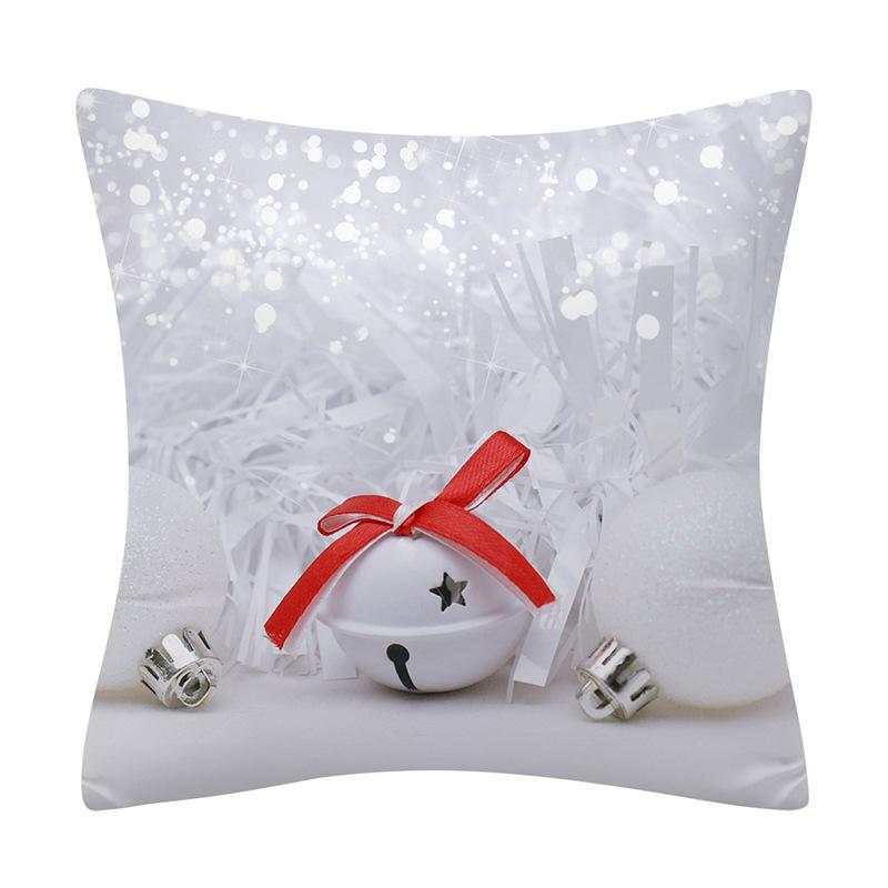 Snow Christmas Pillowcase Blue and White Printed Cushion Cover Snowflake  Tree Throw