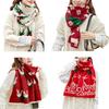 Women Christmas Scarf Deer Pattern Knitted Scarf Thick Neck Warmer Bufanda Long Windproof Soft Scarf For Winter