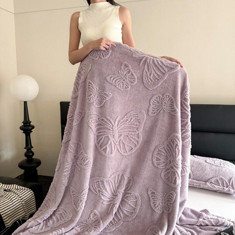 

3D Butterfly Jacquard Breathable Cooler Quilt New Double Sided Cooling Blanket Skin-Friendly Cold Effect Conditioning Quilt 100x150cm
