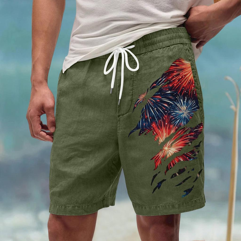 Męskie letnie, duże, swobodne, luźne spodnie sportowe, szorty plażowe