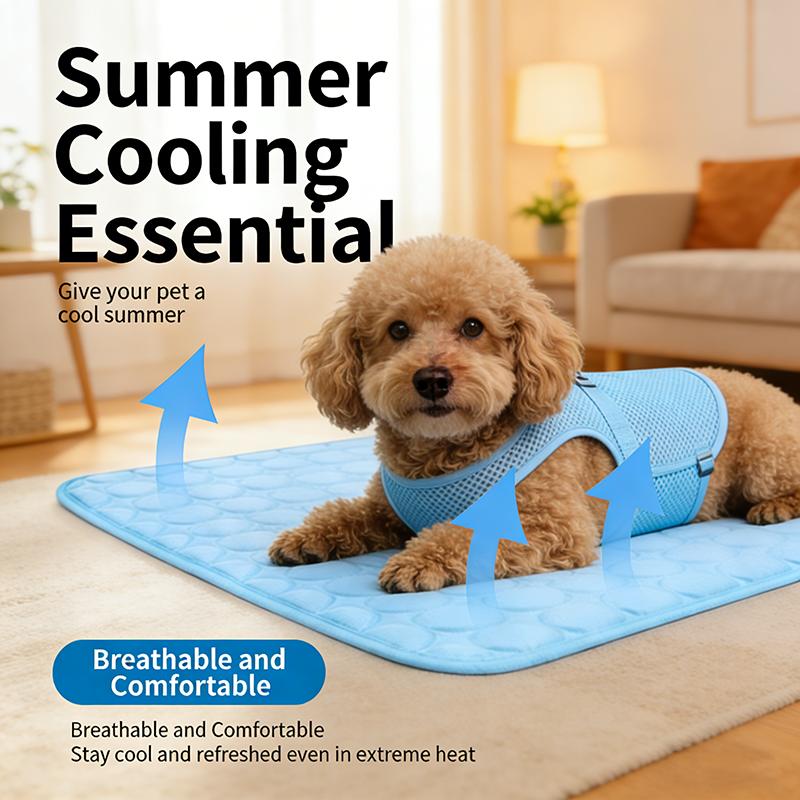 Summer Pet Ice Silk Cooling Mat Heat Relief Pad For Small Medium Big Dogs Cats Durable Washable Sofa Nest Sleeping Cool Blanket Pet Daily Supplies