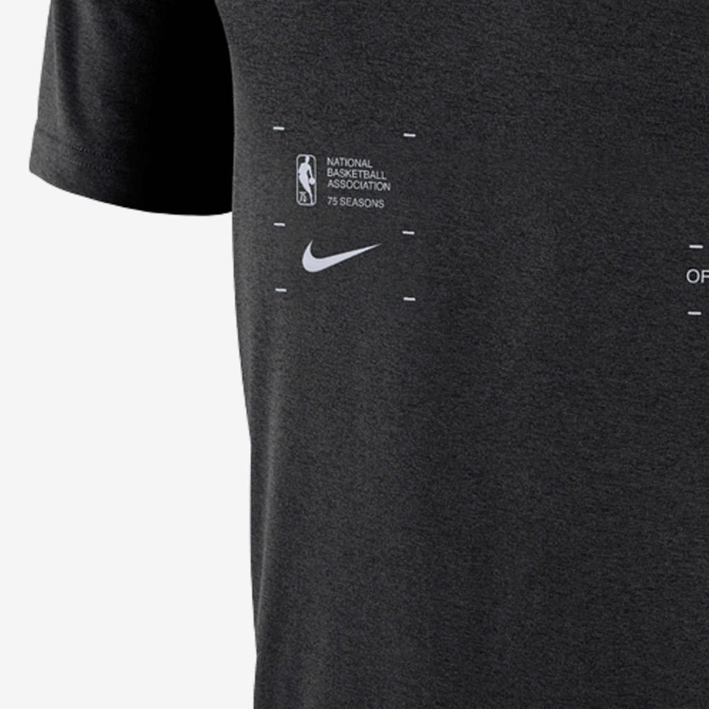 New Nike NBA Los Angeles Lakers Courtside Logo Print Crewneck T shirt Black DH6745-010