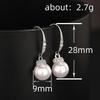 Huitan Imitation Pearl Women Drop Earrings Elegant Wedding Party Inlaid Bright Cubic Zirconia Fashion Lady Accessories Jewelry