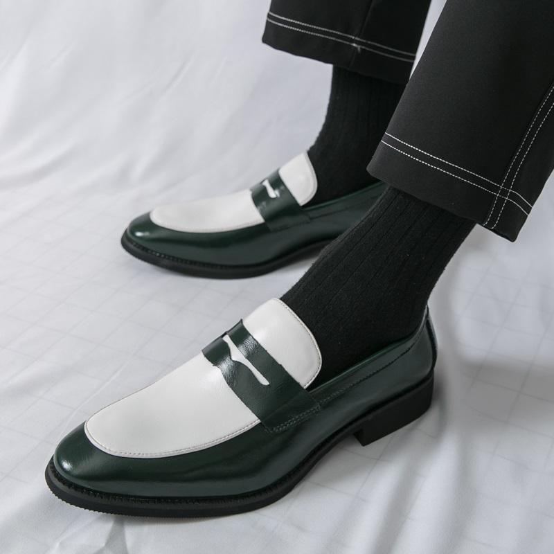 Moda Lusso Designer di Moda Nuovi Arrivi Scarpe Casual Patchwork Multicolore da Uomo Penny Loafer Abito Formale da Matrimonio Homecoming