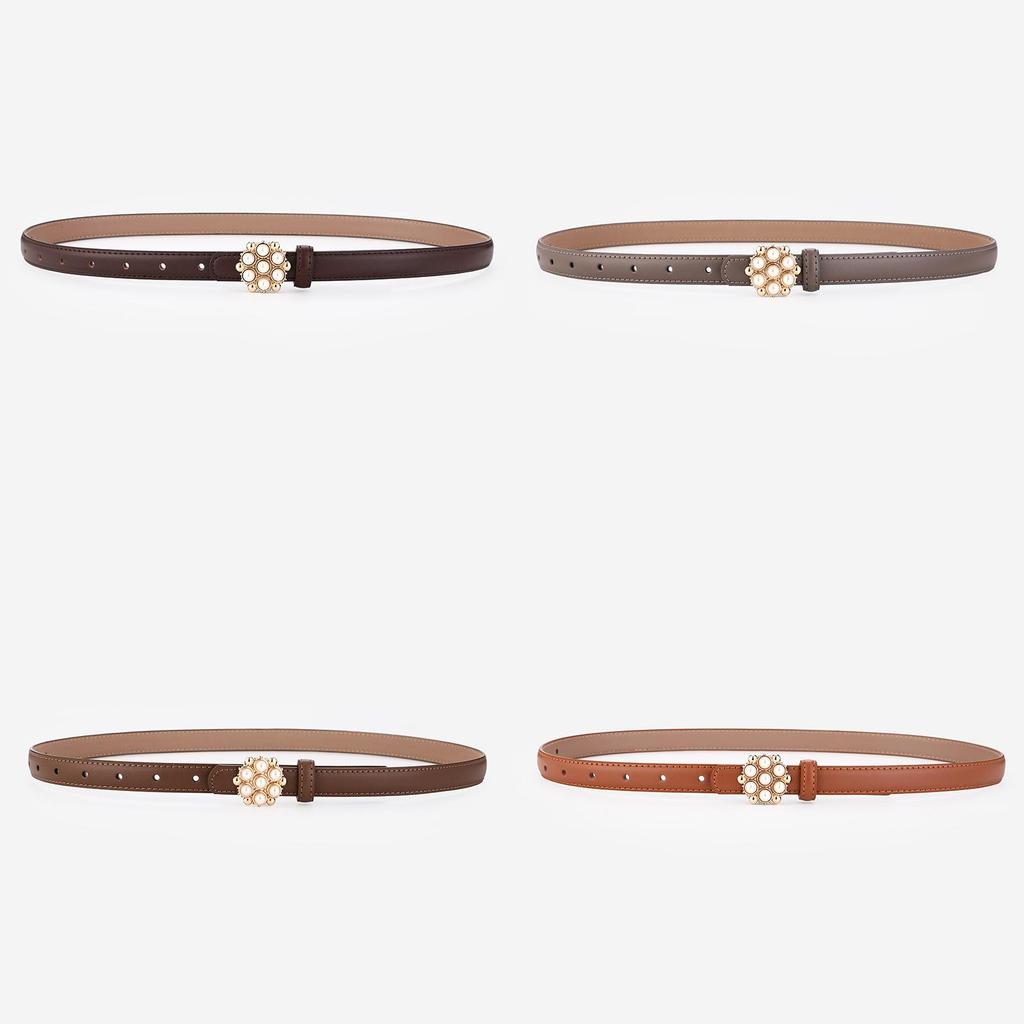Genuine Leather Woman Belt With Rhinestones For Dress And Jeans Fashion Accessory