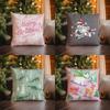 Home Decor Merry Christmas Decorative Pillow for Home Pattern Cushion Cover Suitable for Sofa Bedroom Car Pillow Cover