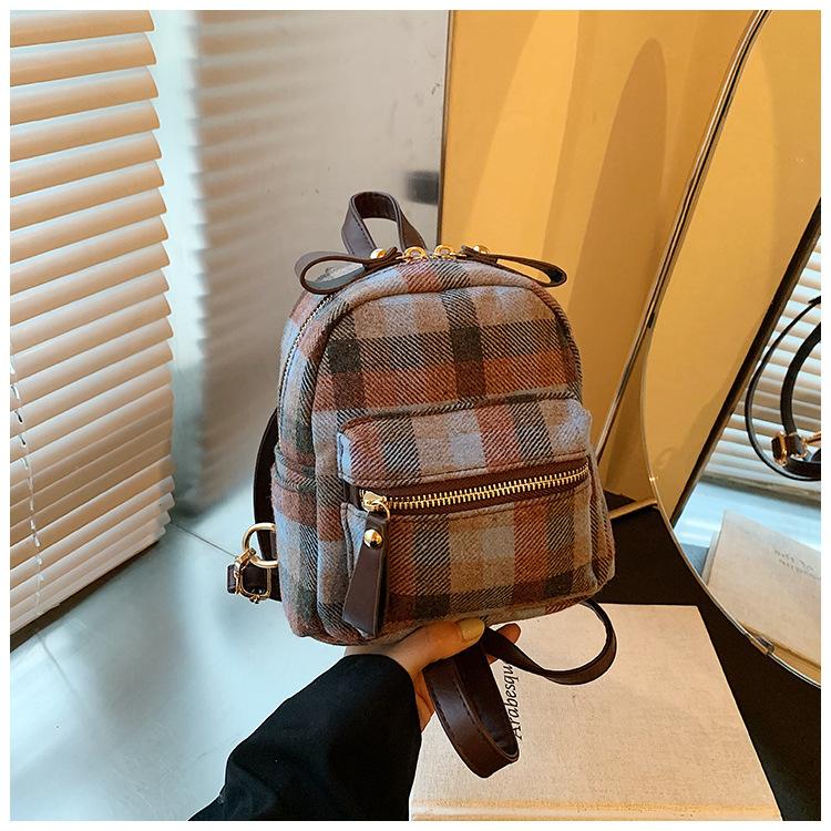 

Рюкзак осень и зима новый клетчатый рюкзак студент девушка трендовая линия мода высокая чувственная сумка женская сумка
