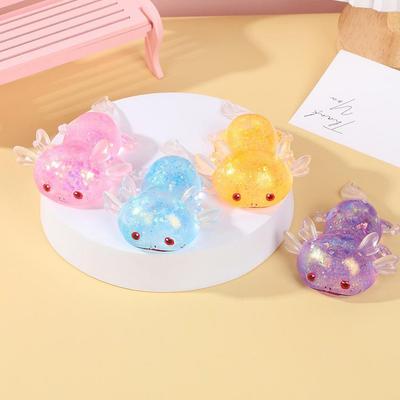 Cartoon Axolotl Gold Powder Stress Ball - Slow Rebound Squeeze Toy
