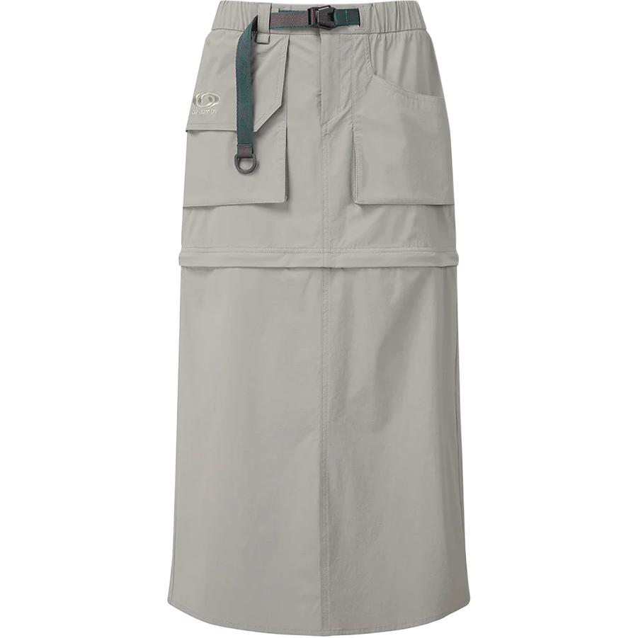 

Salomon Solid High-Waisted Detachable Loose Midi Casual Skirt Women skirts Gray C28189 M