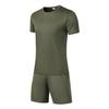 Summer Foreign Trade Men's Sports T-shirt Set Quick-drying Short Sleeves + Shorts 2-piece Running Sports Set Solid Color