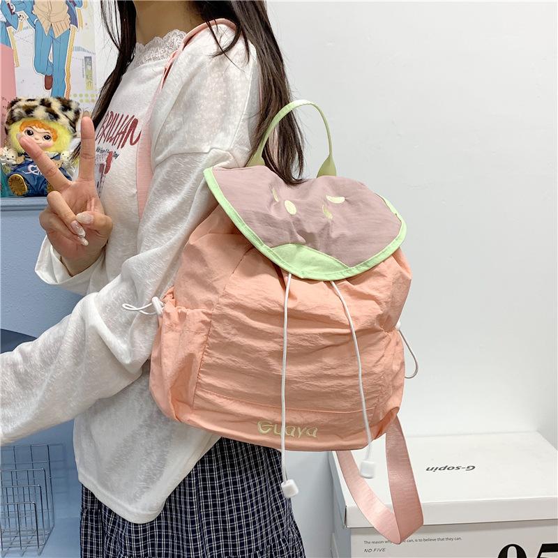 Schoolbag Korean Cute Fruit Backpack Female 1011 New Student Backpacking Travel Light Cute Large Capacity Schoolbag