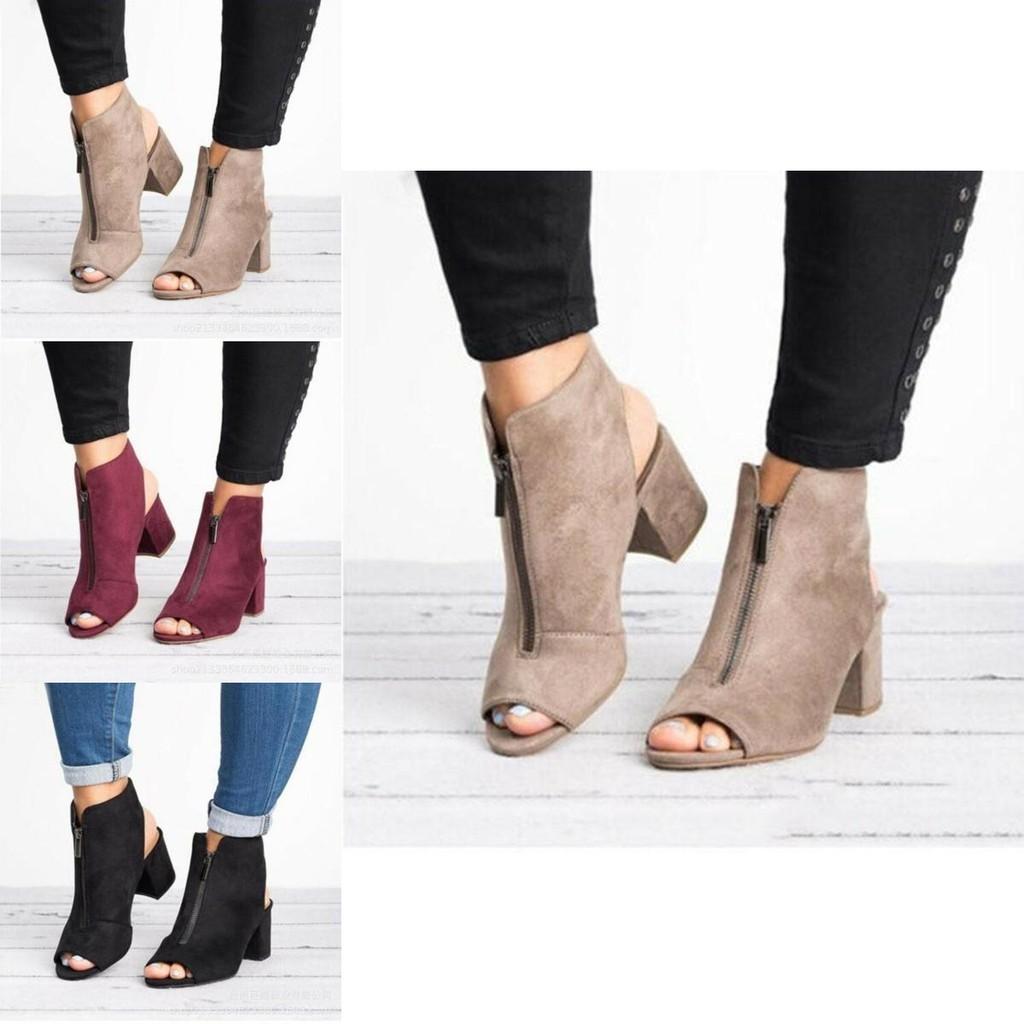 Stylish Womens Block High Heels Sandals Peep Toe Chunky Ankle Strap Boots Shoes For Every Occasion