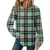 Women's Plaid Print Round Neck Long Sleeve Casual Loose Top