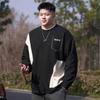 Tricou tricotat cu gât rotund, din material moale de înaltă calitate, rezistent la șifonare, pentru bărbați, stil stradal sport casual, respirabil, larg, la modă, confortabil, cu mâneci lungi