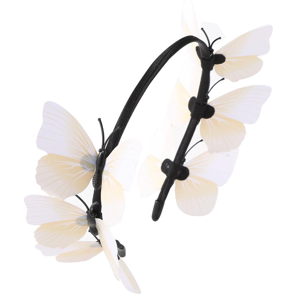 Butterfly Headband Hair Halloween Fairy Fascinator Headpiece Vintage Band Black Gothic Festival Crown Accessory Women