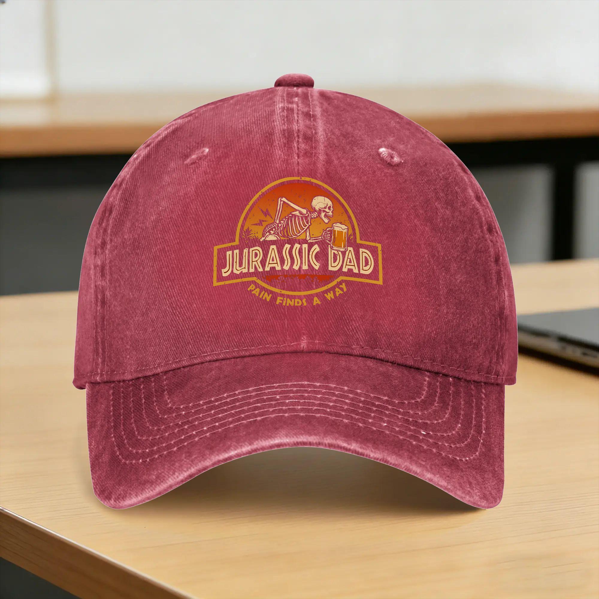 Summer Jurassic Dad Pain Finds A Way Baseball Cap Sun Sun Visor Print Washed Trucker Hat Unisex Women yk Skate Snapback Cap One Size