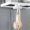 No Drilling Shower Caddy Storage Rack Adjustable Bathroom Shelf Organizer with Drainage Tray and Safety Rail for Shower Accessories