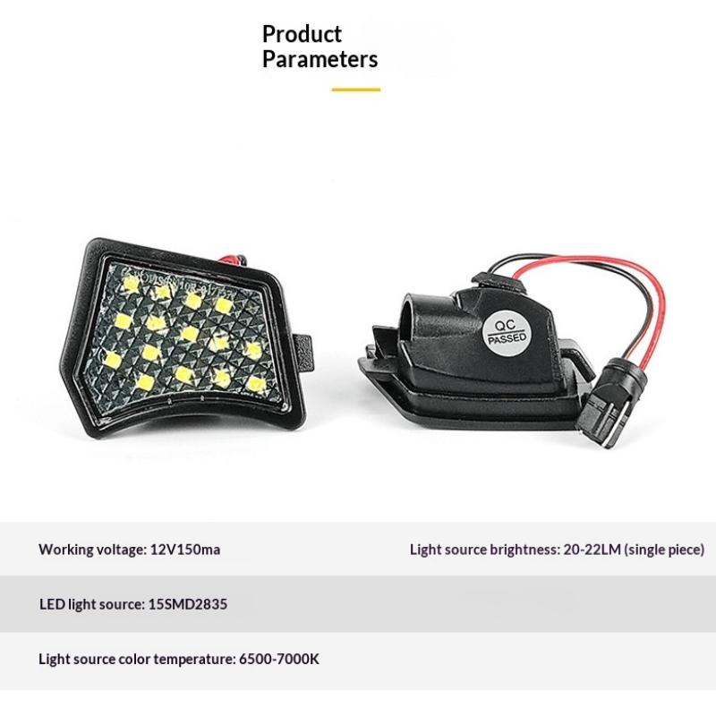2Pcs Led Rearview Mirror Downlights Suitable For S60 S80 V50 V70 Xc70 And Xc90 Cars