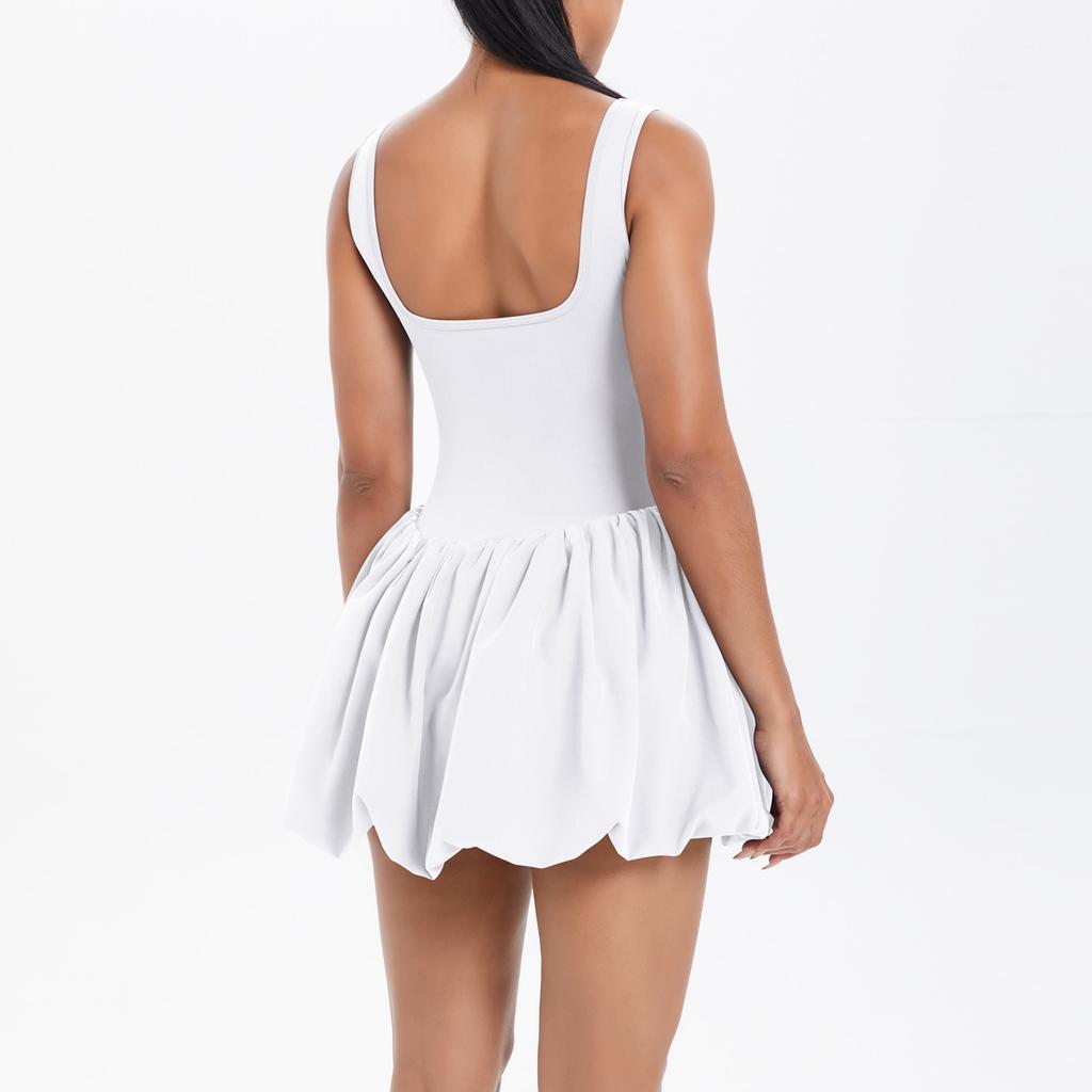 New Nude Fake Two-piece Sports Dress With Anti Glare Base, Outdoor Running And Fitness Tennis Skirt