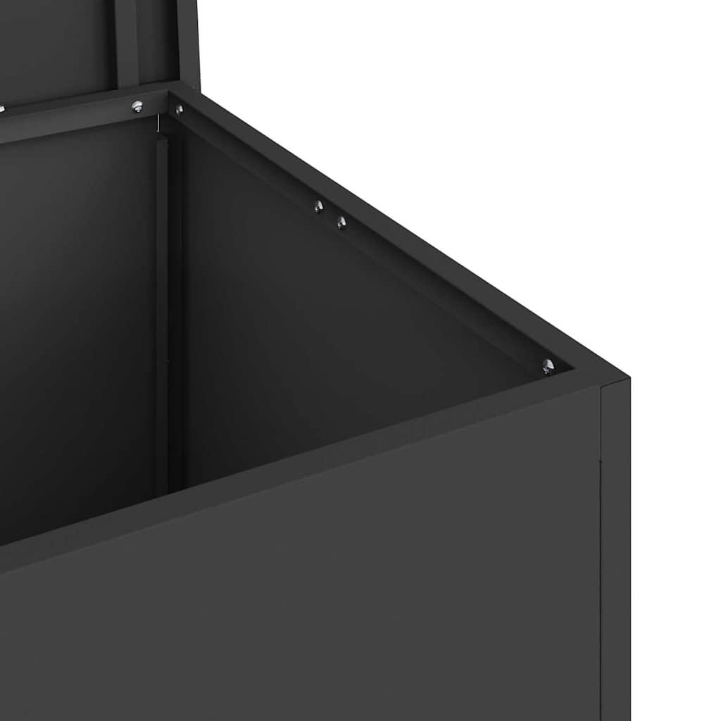 Outdoor Storage Box Black 80 X 50.5 X 50 Cm Steel