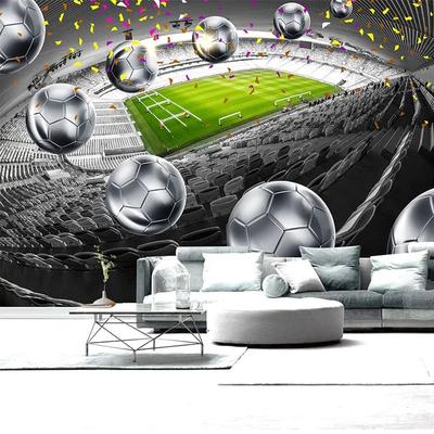 Football Field 3d Wall Murals Silver Football Art Wallpaper Living Room Restaurant Tv Background Wall Papers Decor