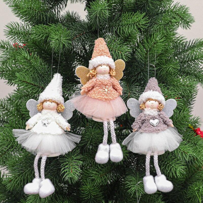 Christmas Angel Pendant Cute Plush Doll Christmas Tree Ornaments For Home Party Decoration Xmas Decoration Kids Gift Noel 2022