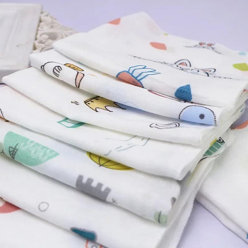 1Pcs 30*30cm Baby Bath Cotton Baby of Pure Cotton Gauze Soft Cartoon Pattern Bath  Feeding Saliva Towel