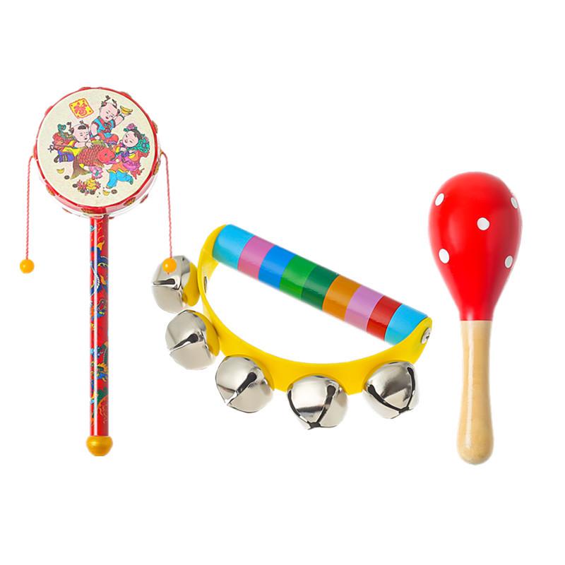 Wooden Baby Rattle Toy for Newborns and Toddlers (0-12 Months) - Grasping & Early Education Puzzle Handbell