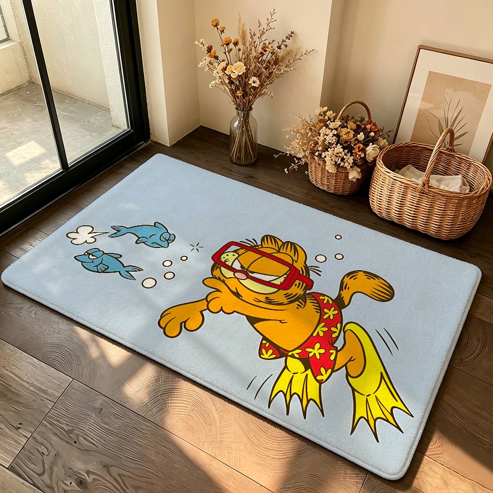 Anime-G-garfieldS Cute Carpet Bathroom Anti-slip Mat Door Mat Home Decoration Mat Entrance Door Mat Scratch-resistant Door Mat