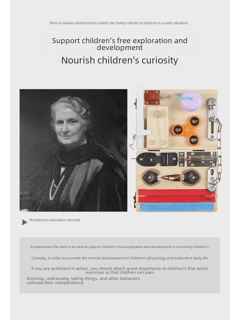 Montessori Pädagogisches Busy Board für Kinder im Vorschulalter