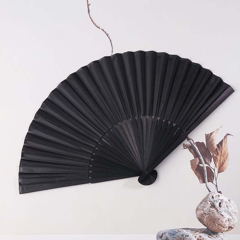 1Pc Black Hand Fan Vintage Folding Fans Wedding Party Favor Supplies Chinese Hand Fan Classical Dance Fan Craft Fan Lightweight