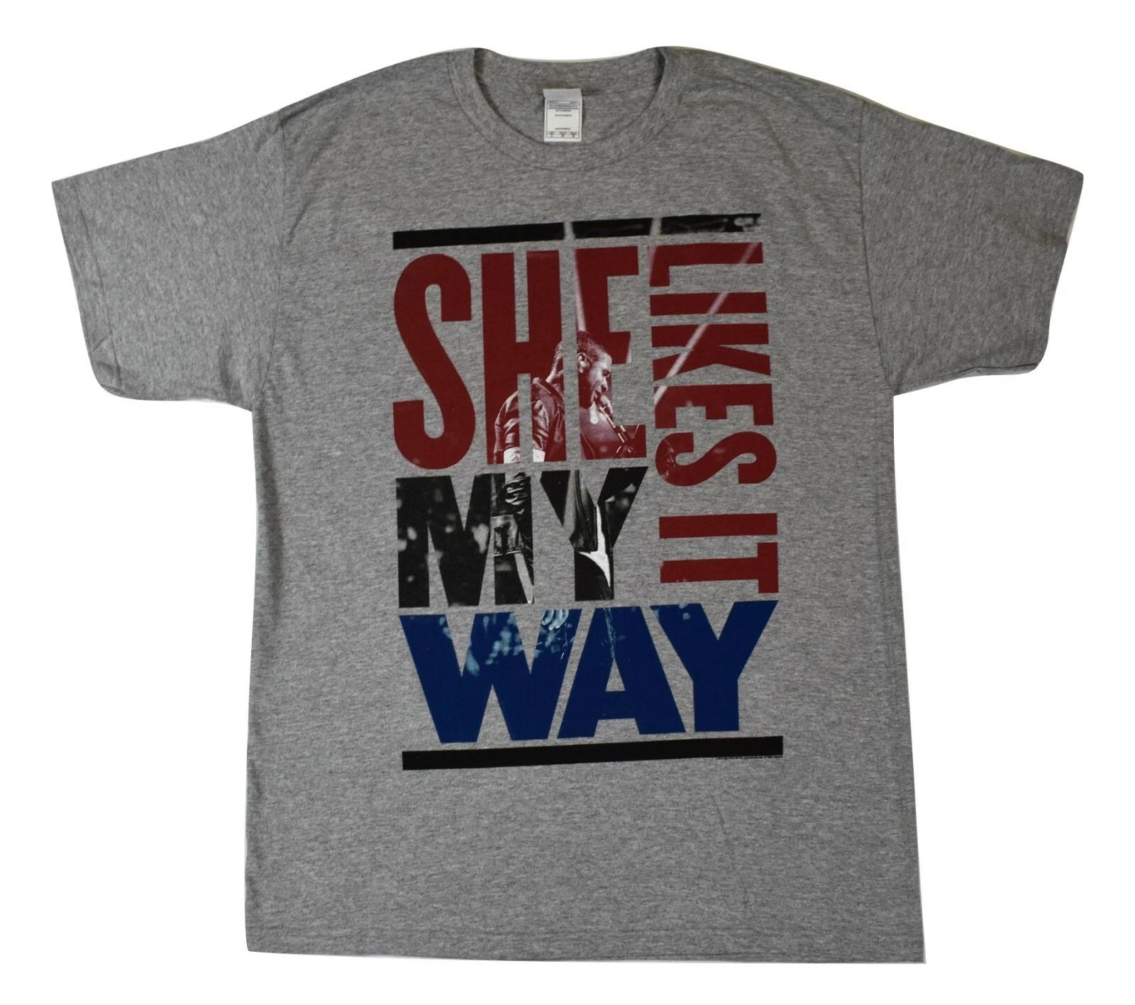 

Usher Mens #URXTOUR She Likes it My Way Gray Tour Shirt New S, M, L M