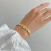 Vintage Geometric Openwork Titanium Steel Bracelet for Women Luxurious Fade-Resistant Stainless Steel Bracelet Creative Jewelry