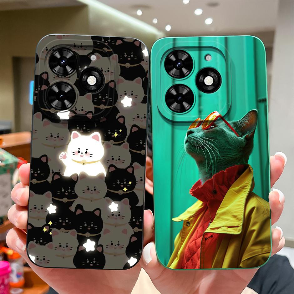 For Tecno Spark Go 2024 Casing Fashion Coconut Tree Liquid Silicone Soft TPU Shockproof Phone Cover For TecnoSpark Go 2024 Funda