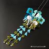 Tsumami-zaiku hair ornament for Coming-of-Age Ceremony, Wedding, Kimono, Yukata, and other occasions. Features a wisteria design.