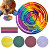 Round Sensory Activity Board Stress Anxiety Relief Double-sided Silicone Strip Fidget Board Toy