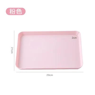 White Plastic Tray, Multi-function, Rectangular Storage Tray, Nordic Simple, Home, Kitchen, Supplies, Fruit, Dessert , 29*17cm