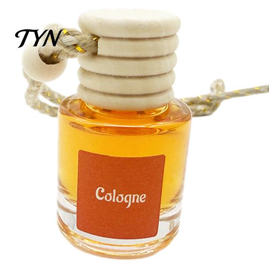 Hanging Essential Oil Bottle for Closet Car Aromatherapy, Glass with Volatile Wooden Stopper Diffuser, Portable Interior Accessories Air Freshener
