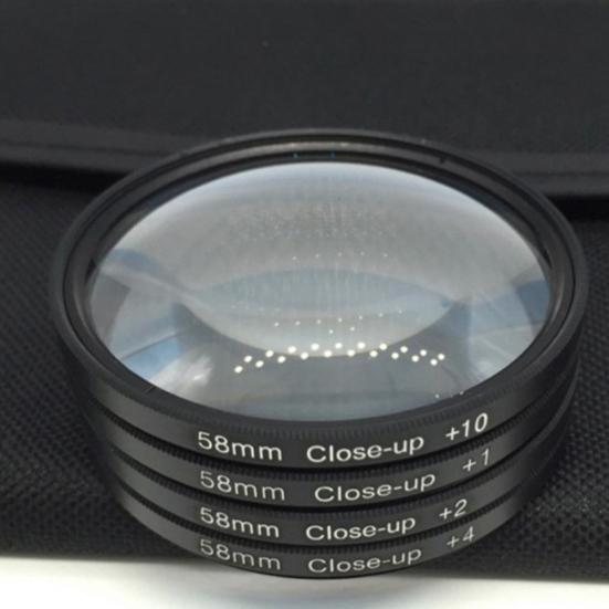 4Pcs 37-82mm +1 +2 +4 +10 Optical Glass SLR Camera Macro Lens Close-up Filters