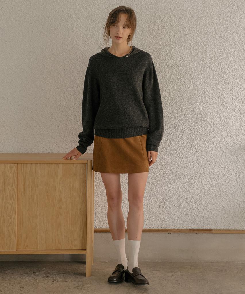 TILL I DIE Wholegarment Wool Hood Knit [Tifa06Sw04]_Charcoal