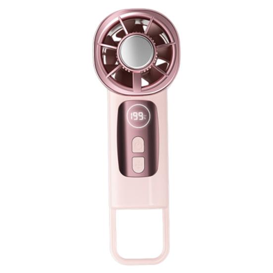

Portable Handheld Fan USB Rechargeable Mini Fan Portable Lipstick-Sized Personal Cooling Device with Multi-Level Wind Speeds and Safety Net Design for розовый