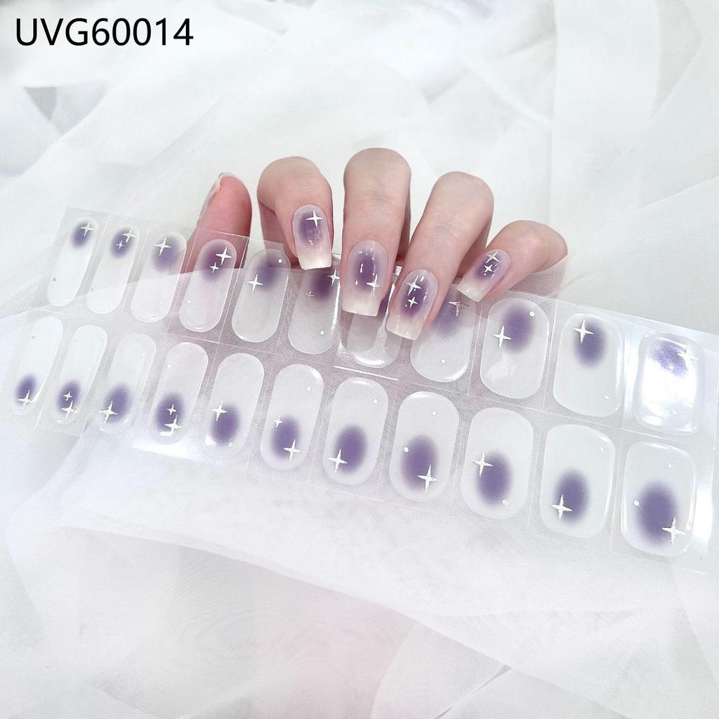Transparent Nude UV Gel Nail Art Stickers: Semi-Cured, Semi-Baked Manicure Sheets