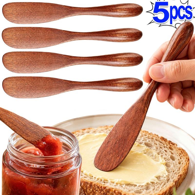 Phoebe Wood Butter Spreader Japanese Style Flat Thin Blade for Jam Cheese Toast Smooth Polished Handle Kitchen Gift Rustic 1