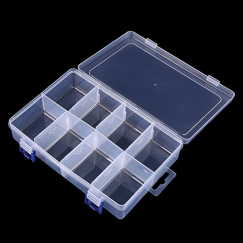 Multifunctional Tool Case 20*13.5*4.5cm Large 8 Grids Plastic Storage Box Screw Electronic Component Transparent Organizer
