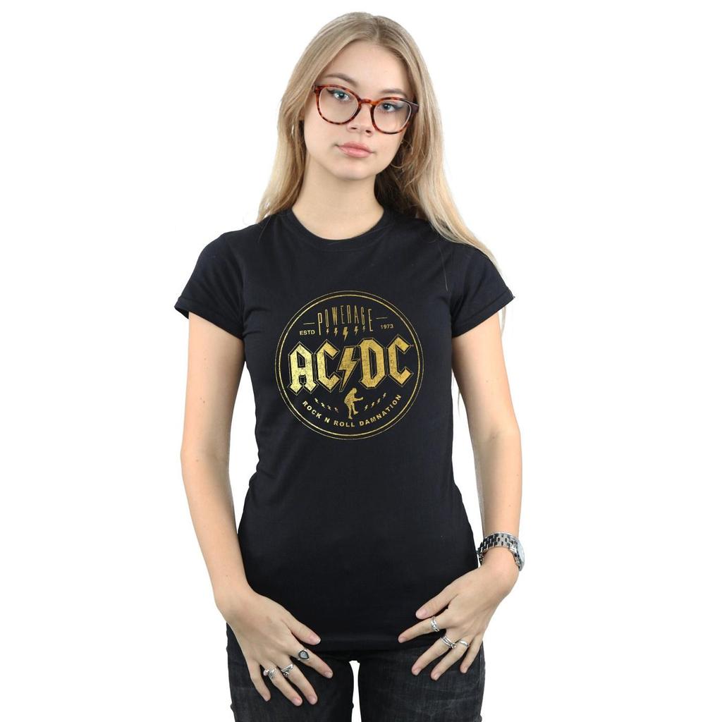 AC/DC Dámské/Dámské tričko Rock N Roll Damnation Cotton