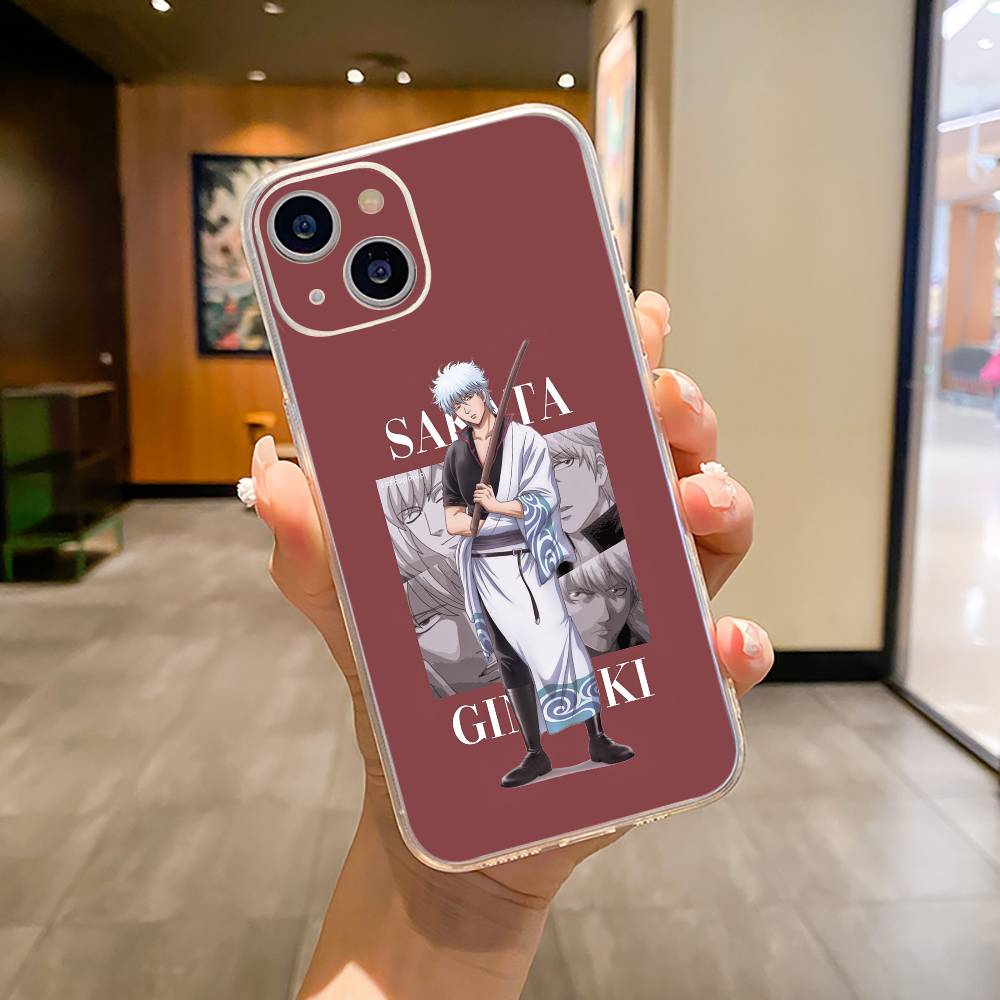G-Gintama-Gintoki Sakata Phone Case For iPhone17,16,15,14,13,12,Pro Max,16/15/14 Plus XS Soft Silicone Transparent Cover