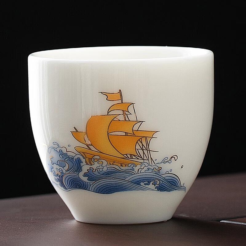 

Чашка для чая из фарфора «бараний жир» Chaxun «Гладкое плавание»